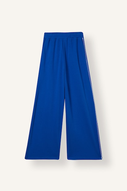 Wide Leg Thick Sweatshirt Fabric Trousers