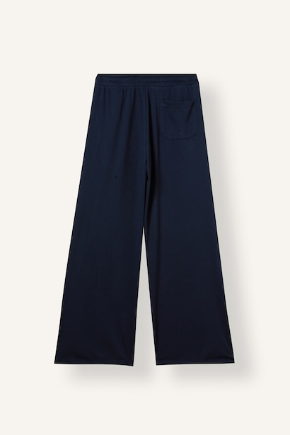 Wide Leg Thick Sweatshirt Fabric Trousers
