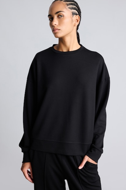 Oversize Skuba Kumaş Basic Sweatshirt