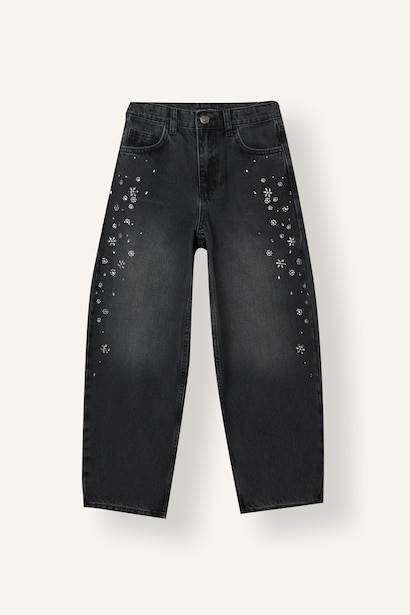 Barrel Fit Jean Kız Çocuk