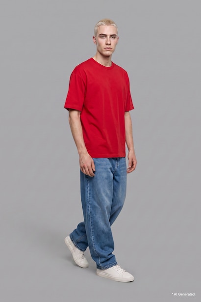 100% Cotton Boxy Fit Crew Neck Basic T-Shirt