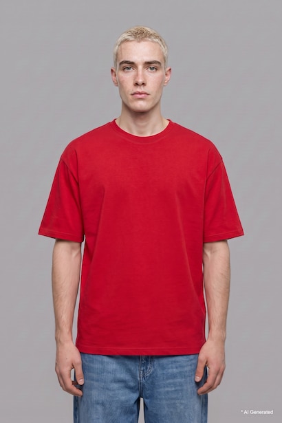100% Cotton Boxy Fit Crew Neck Basic T-Shirt