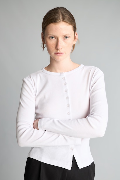 %100 Pamuk Slim Fit Düğmeli Ribana Basic Hırka