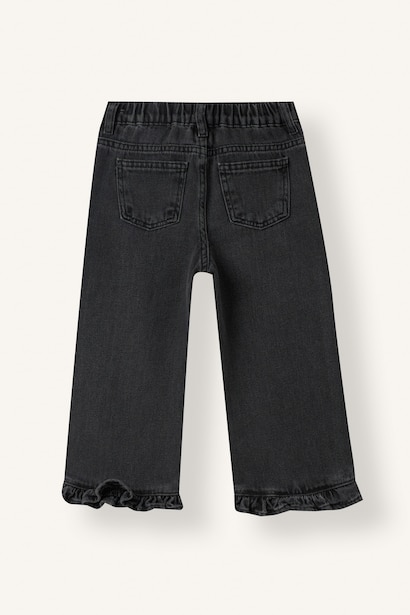Woman Culotte Fit Embroidered Denim Trousers