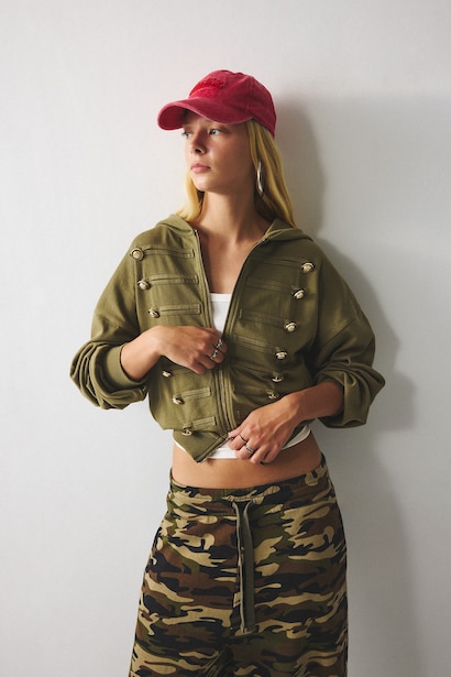 Loose Fit Düğme Detaylı Napolyon Hırka