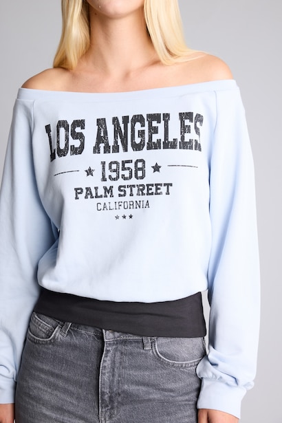 Oversize Askılı Baskılı Sweatshirt