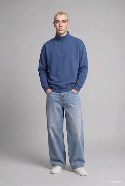 Normal Waist Baggy Fit Trousers