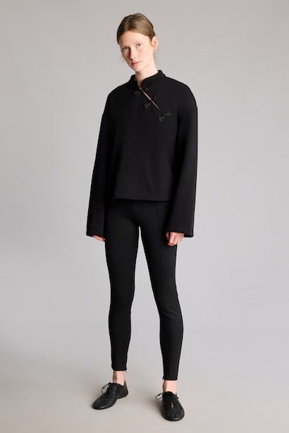 Slim Fit Beli Lastikli Dikişli Tayt