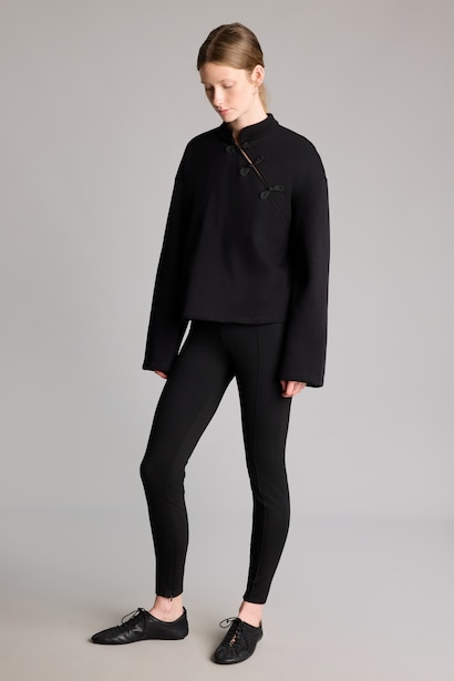 Slim Fit Beli Lastikli Dikişli Tayt
