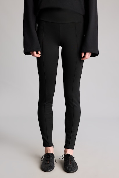 Slim Fit Beli Lastikli Dikişli Tayt