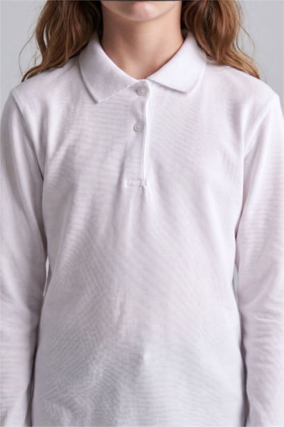 Pike Uzun Kollu Polo Tişört Kız Çocuk