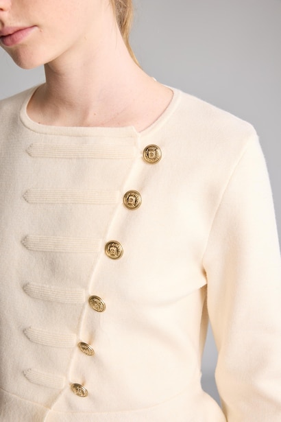 Regular Fit Düğmeli Peplum Basic Hırka