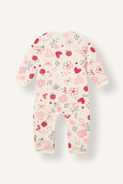 Fermuarlı Çiçekli 1.6 Tog Tulum Kız Bebek