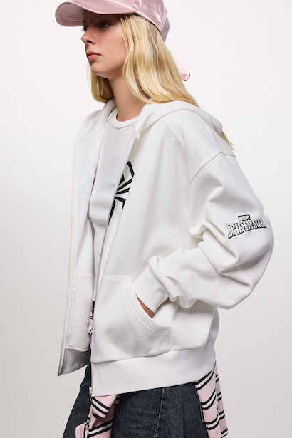 Oversize Fit Thick Sweatshirt Fabric Cardigan