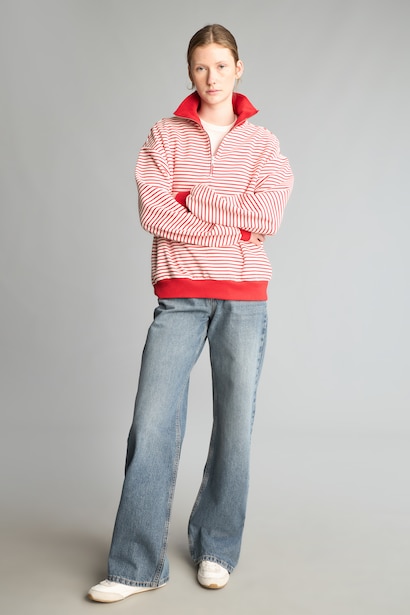 Slım Fıt Kalın Sweatshirt Kumaşı Sweatshirt