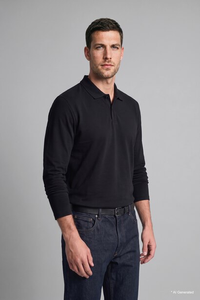 Regular Fit Pique Long Sleeve T-Shirt