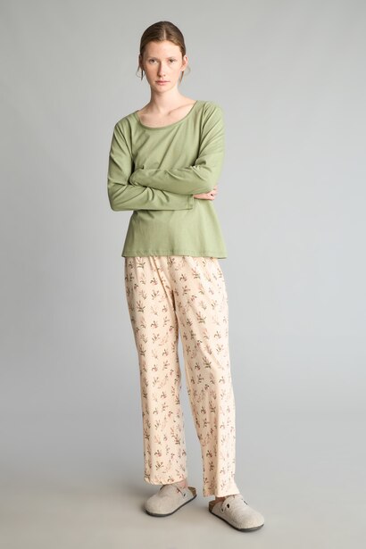 Çiçekli Regular Fit 2'li Pijama Takımı