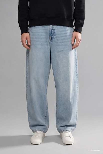 Normal Waist Baggy Fit Trousers