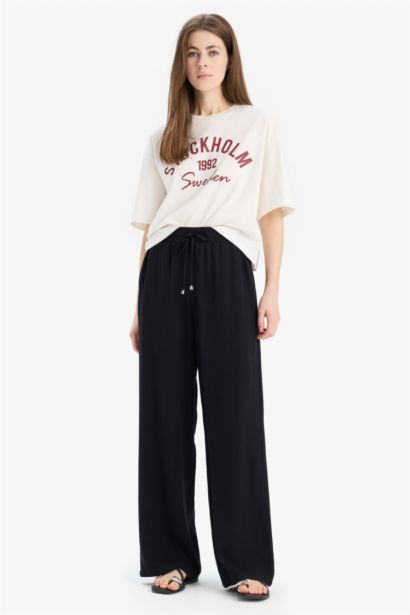 Florida Belmando Fabric High Waist Wide Leg Trousers