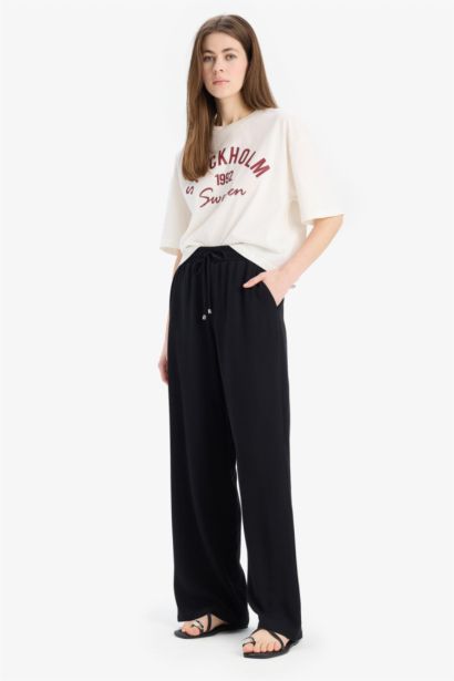 Florida Belmando Fabric High Waist Wide Leg Trousers