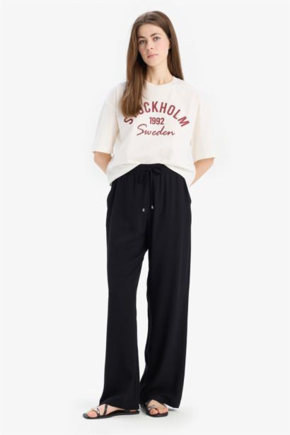 Florida Belmando Fabric High Waist Wide Leg Trousers