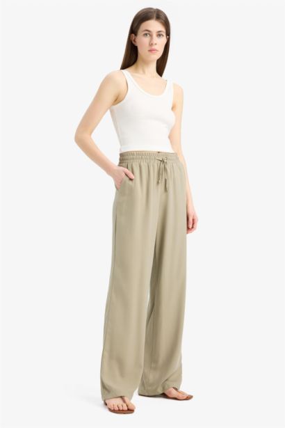 Florida Belmando Fabric High Waist Wide Leg Trousers