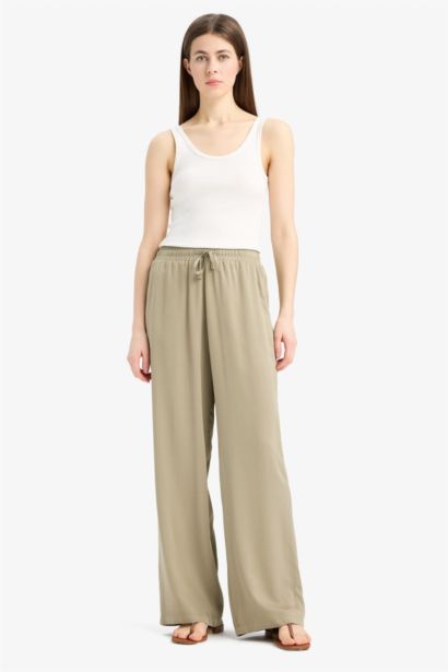 Florida Belmando Fabric High Waist Wide Leg Trousers