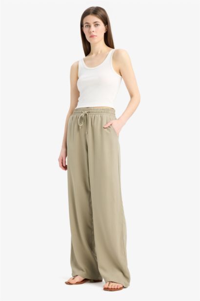 Florida Belmando Fabric High Waist Wide Leg Trousers