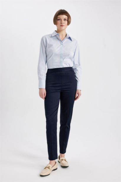 Normal Waist Cigarette Fit Trousers