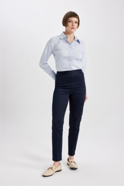 Normal Waist Cigarette Fit Trousers