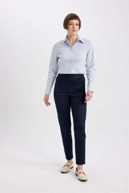 Normal Waist Cigarette Fit Trousers