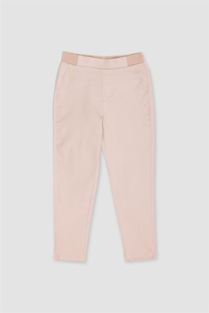 Cigarette Fit Regular Hem Satin Trousers