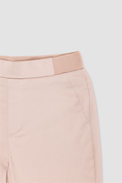 Cigarette Fit Regular Hem Satin Trousers