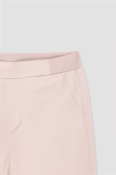 Cigarette Fit Regular Hem Satin Trousers