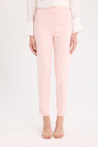 Cigarette Fit Regular Hem Satin Trousers