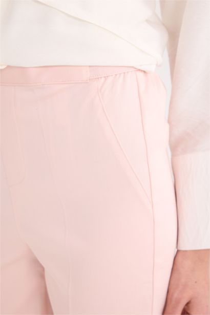 Cigarette Fit Regular Hem Satin Trousers