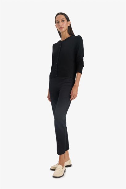 Cigarette Normal Waist Straight Leg Satin Trousers