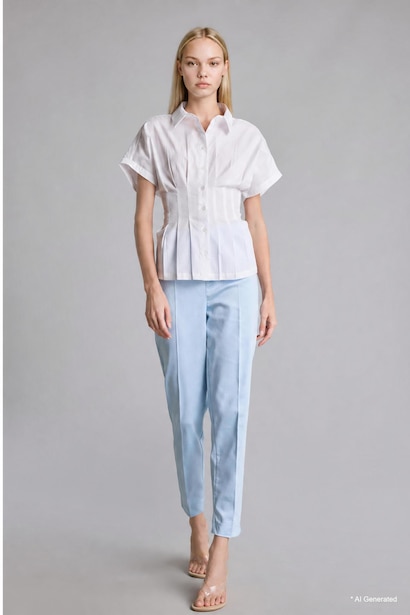 Regular Waist Straight Leg Satin Cigarette Trousers