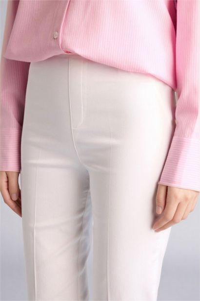 Cigarette Normal Waist Straight Waist Elastic Leg Basic Satin Trousers