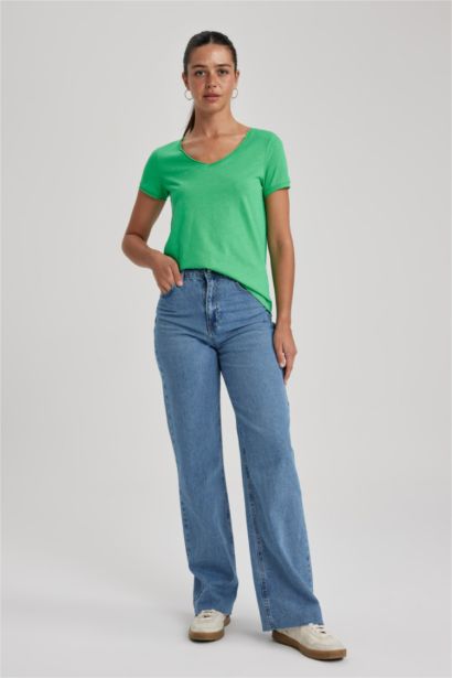 Regular Fit V Neck Short Sleeve T-Shirt