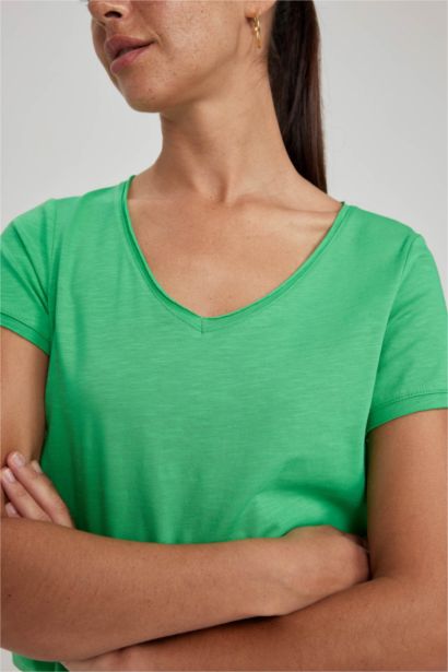 Regular Fit V Neck Short Sleeve T-Shirt