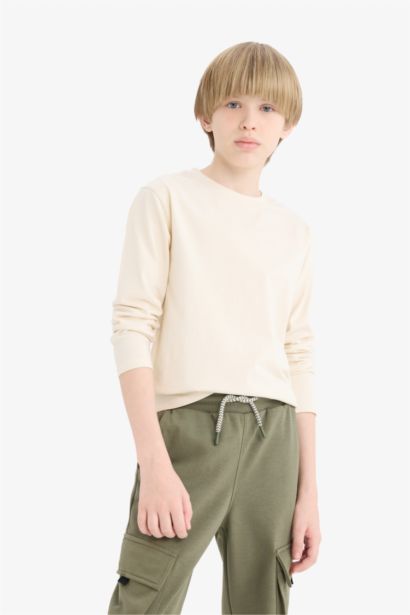 Boy Crew Neck Long Sleeve Basic T-Shirt