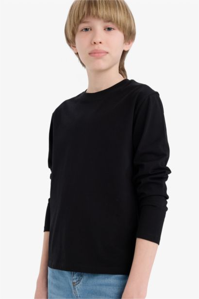 Boy Crew Neck Long Sleeve Basic T-Shirt