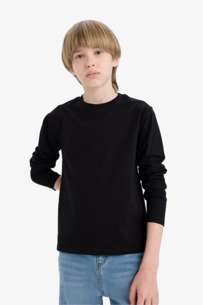 Boy Crew Neck Long Sleeve Basic T-Shirt