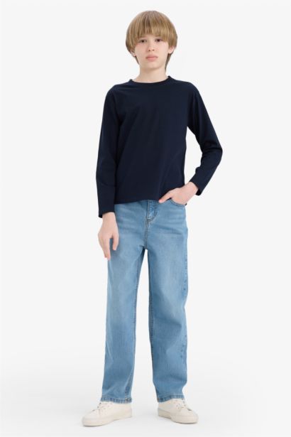 Boy Crew Neck Long Sleeve Basic T-Shirt