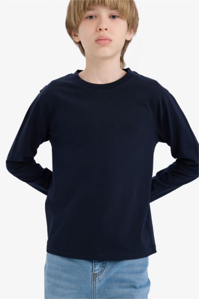 Boy Crew Neck Long Sleeve Basic T-Shirt