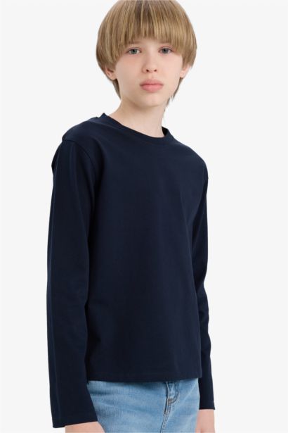 Boy Crew Neck Long Sleeve Basic T-Shirt