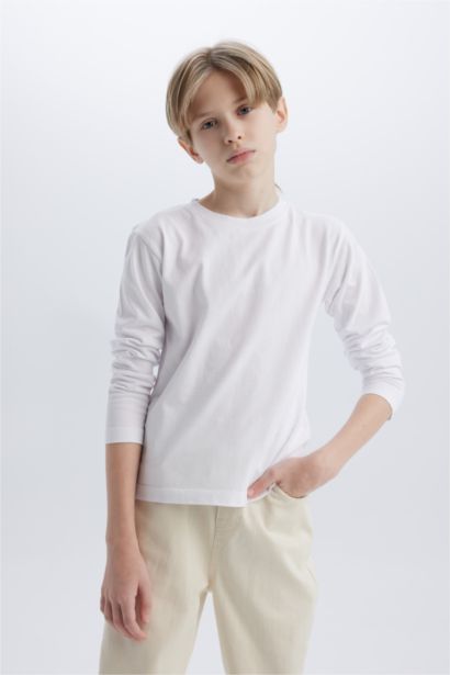 Boy Crew Neck Basic Long Sleeve T-Shirt