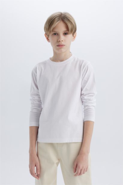 Boy Crew Neck Basic Long Sleeve T-Shirt