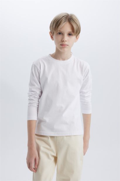Boy Crew Neck Basic Long Sleeve T-Shirt